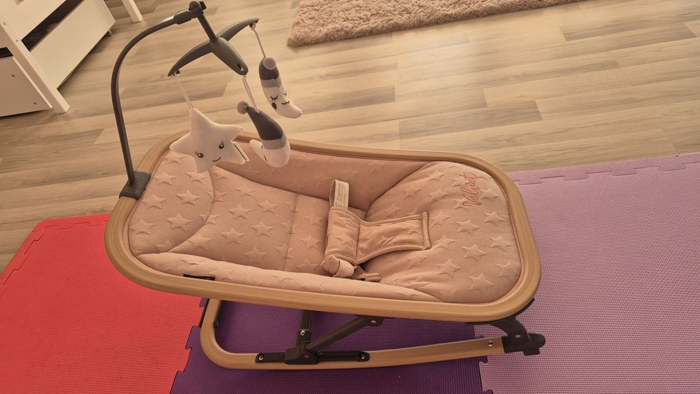 Бебешки дървен шезлонг Chipolino - Velvet, розов
Бебешки дървен шезлон