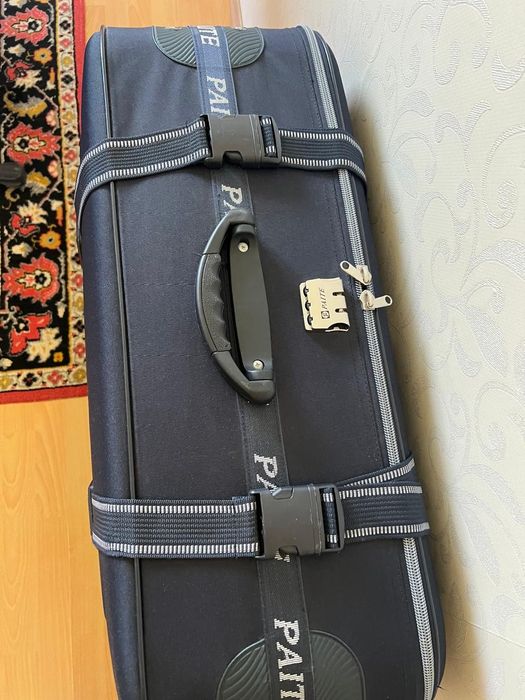 Чемодан, синий, тканевой