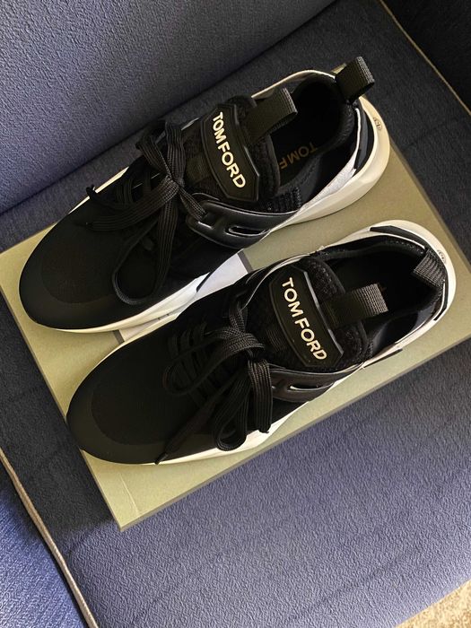 TOM FORD Jago panelled logo-patch sneakers