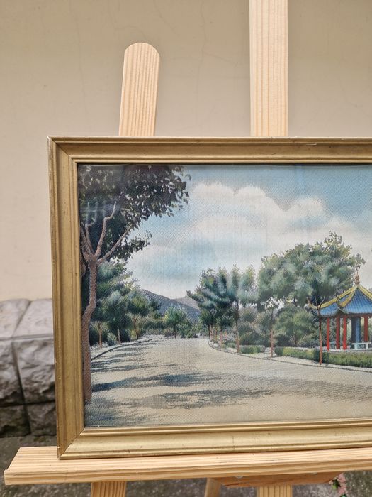 Уникална антикварна китайска картина коприна