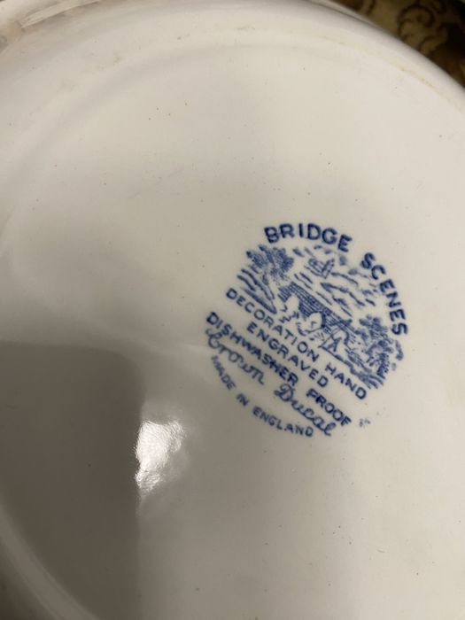 Комплект от 6 дълбоки чинии Crown Ducal „Bridge Scenes“ – Англия