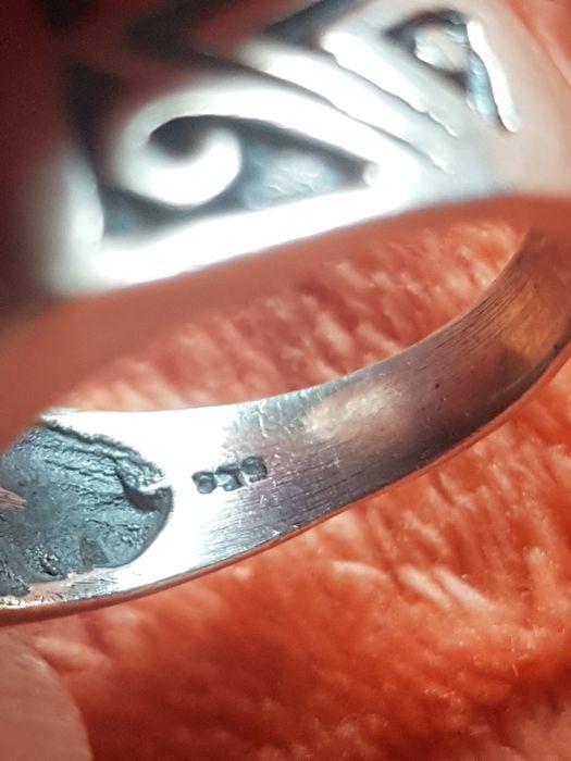 Inel ghiul vintage argint 835 piatra ametist ,18.6 mm,stare perfectă