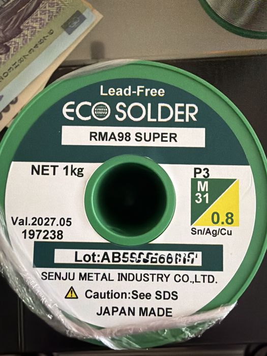 Sârmă de lipit SAC Sn96Ag3,5Cu0,5 –Ø0,8mm – 1kg