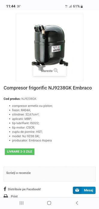 De vanzare compresor NJ9238GK