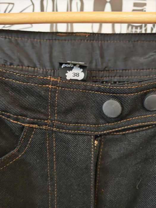 Geaca moto piele + blugi moto dama FLM marime 38