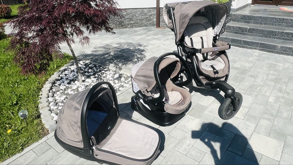 Carucior 3in1 Chicoo Active3 Dark Beige