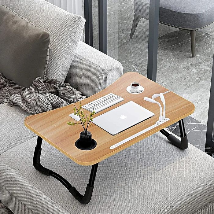 A3A ACADGQ Noptiera, Masuta pliabila pentru laptop cu 4 interfete USB, sertar, slot pentru pahare, suport tableta, birou pentru pat