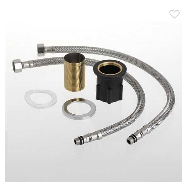 Кухненски смесител за мивка, Неръждаема стомана, Сребрист, Черен