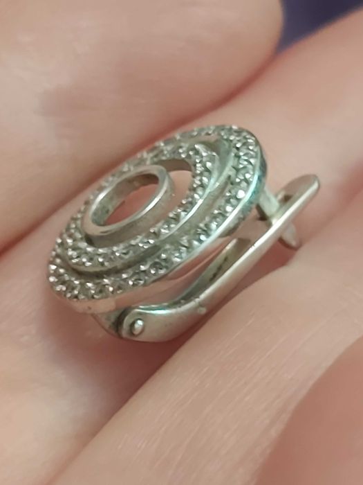 Серебро серьги  с фианитами