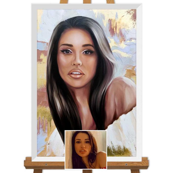 Cadoul perfect,portret pictat original dupa foto