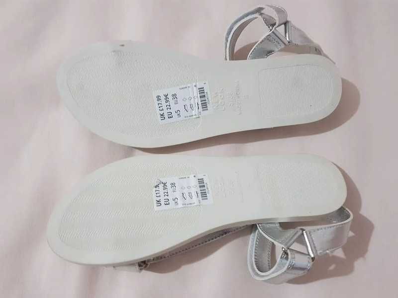 Sandale argintii New Look,marimea 5/38,noi