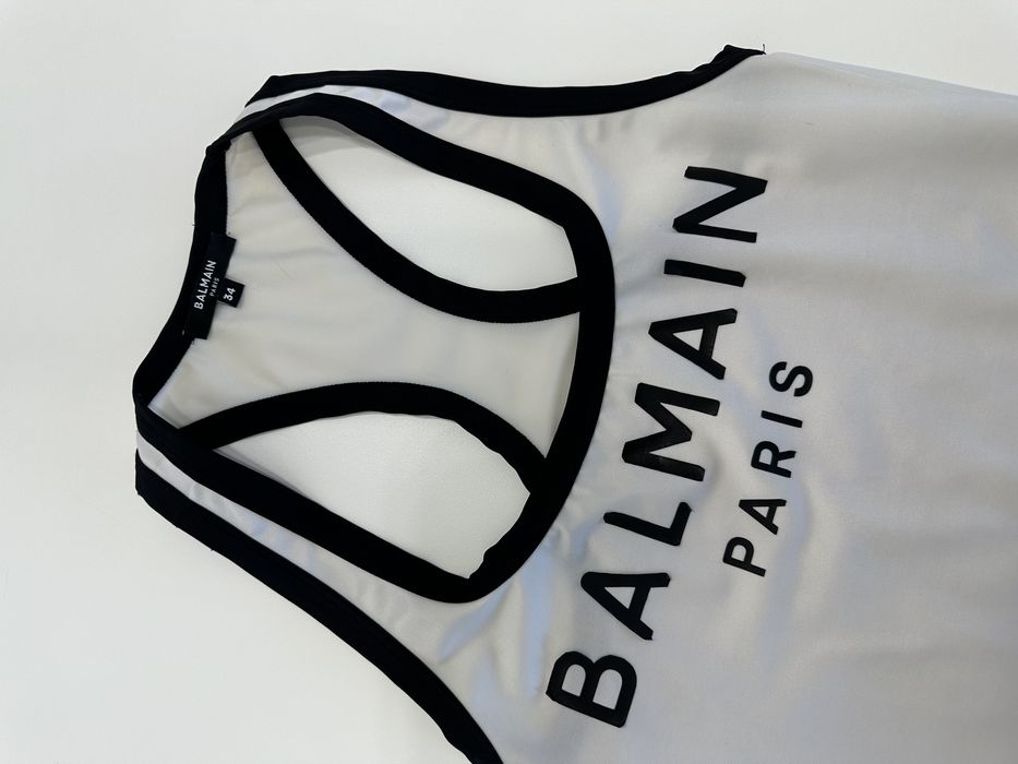 Тениска Saint Lurent/ Потник Balmain / Латексов панталон We11done