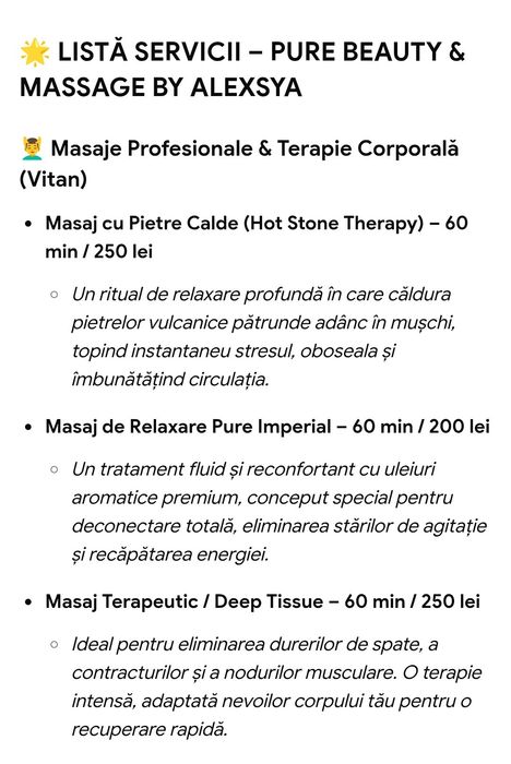Relaxare și Sănătate: Masaj Deep Tissue, Terapeutic și Tratamente Faciale /Zona Mall Vitan