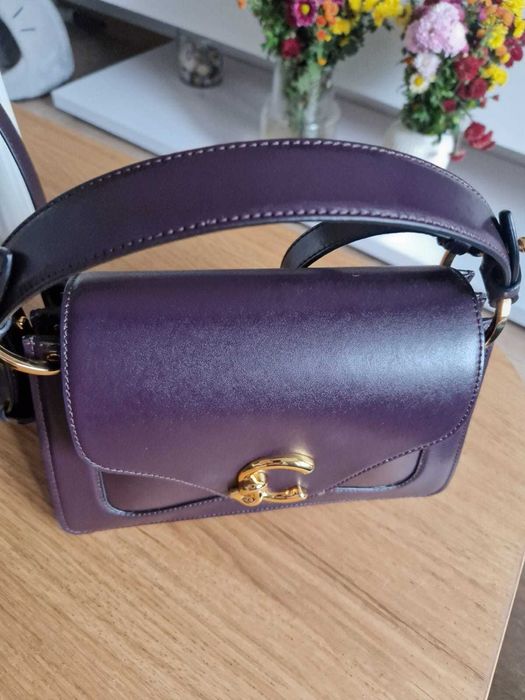 Geantă Coccinelle C-me piele neteda, culoare Pruna, mov inchis