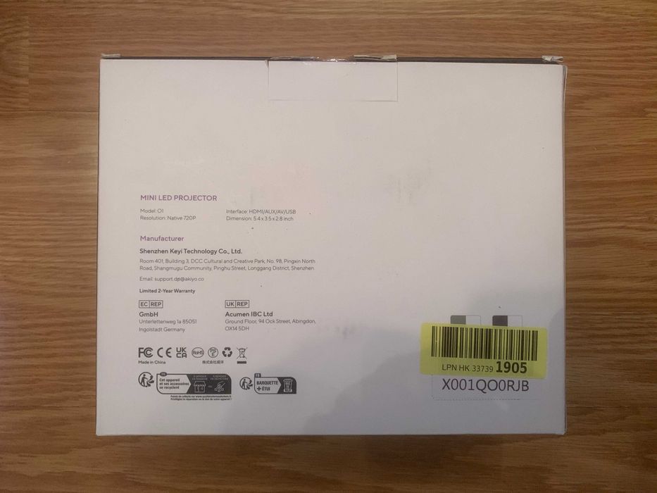 Mini proiector,portabil AKIYO O1 trepied,1080P iOS/Android/PC/HDMI/USB