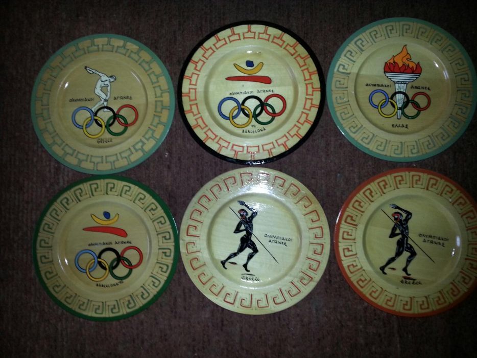 3-комп.Дървени чинии-Гръцки мотиви