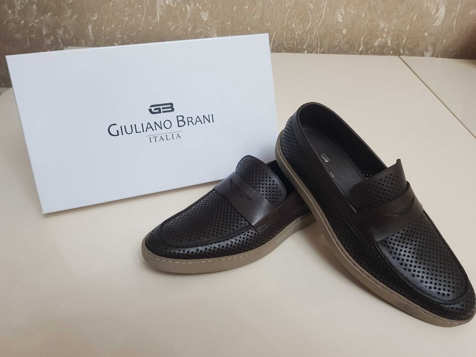 Новые кожанные мокасины бренда GIULIANO BRANI
