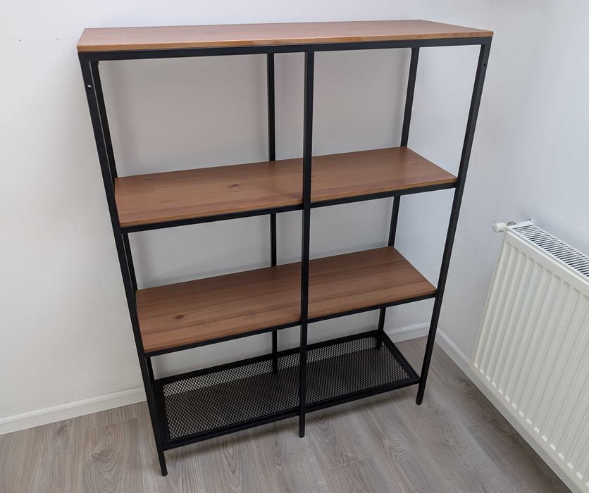 Etajeră stil industrial IKEA metal și lemn (100x136 cm), ca nouă