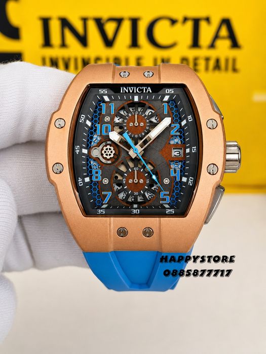 INVICTA Racing Strada Rose Gold Blue 47 mm, Инвикта нов мъжки часовник