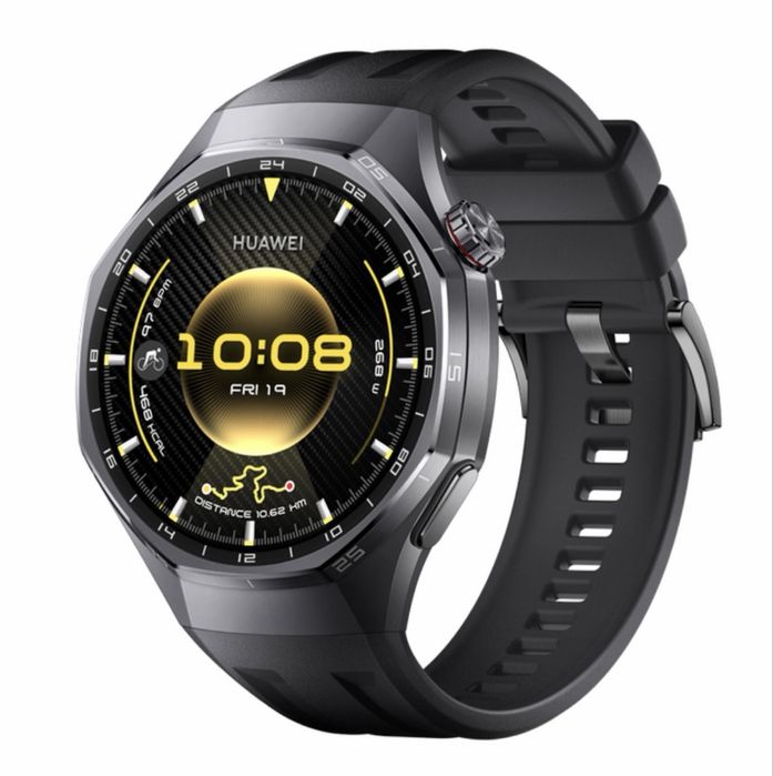 От YETTEL -  HUAWEI WATCH GT 6 Pro Black ATM-B29F Black Fluoroelastomer Strap 46 MM, GPS, ПУЛСОМЕР, SPO2.