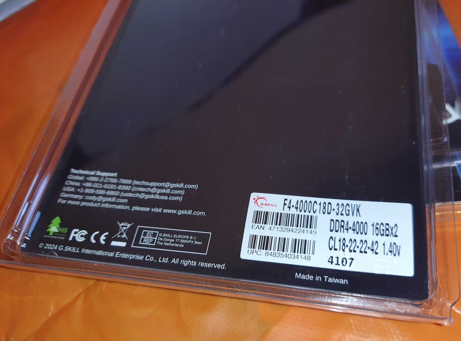 DDR4 G Skill 4000MHz 32Gb, 2x16 sigilat, merg si 3600, 3200