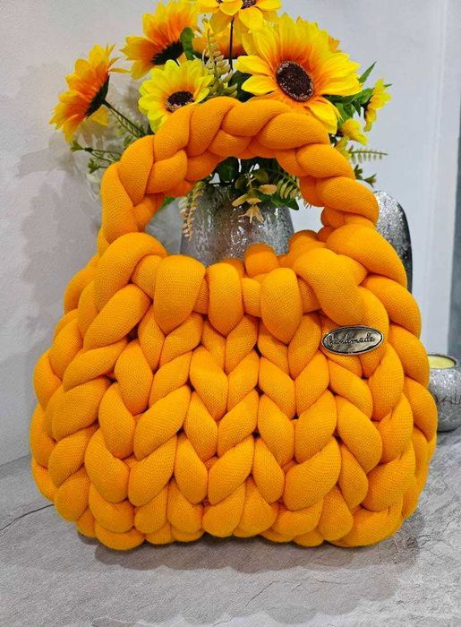 НОВА голяма чанта ръчна изработка, оранжево, Спиди/лично предаване