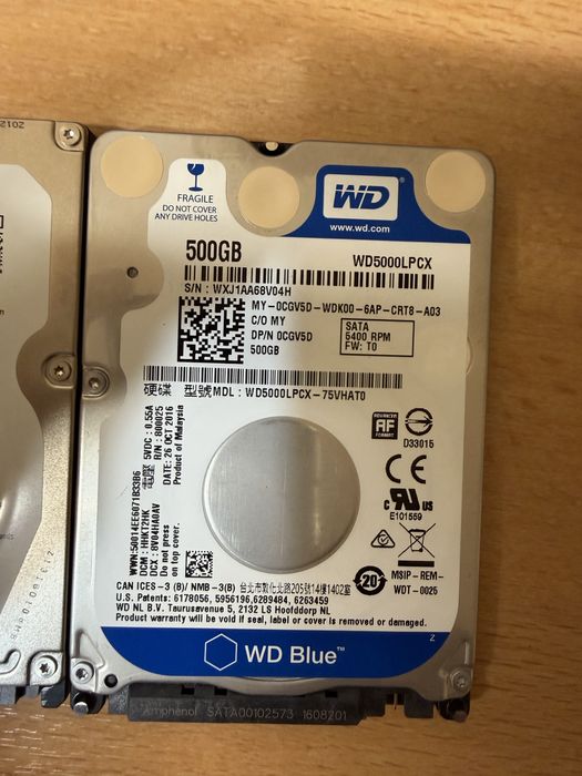 Lot 2 bucati hard disk laptop de 500gb, stare perfecta