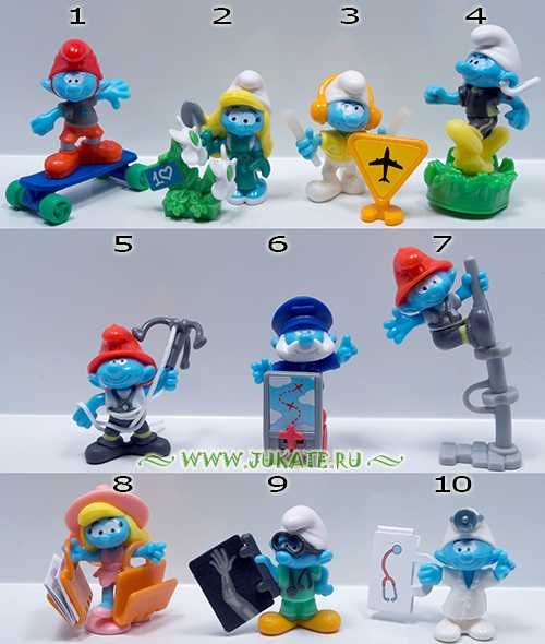 Киндер играчки от серията "Смърфовете в града" от 2018 г.