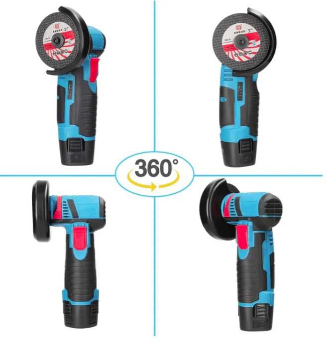 Mini Polizor Flex Electric cu 2 BATERII 12V Disc 76MM + 6 DISCURI