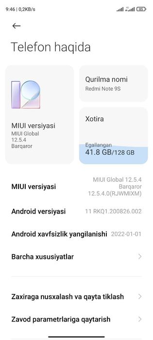 Telefon sotiladi Redmi not9s