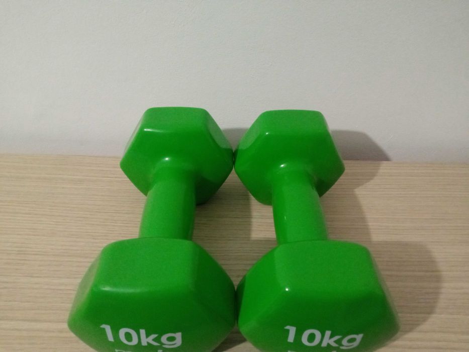 gantere greutati pereche 20kg kit hexagonale sport fitness muschi