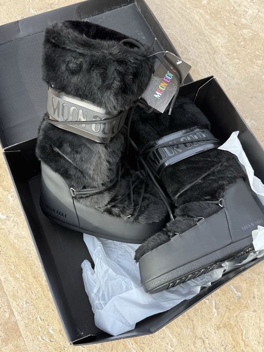 Moon Boot icon faux fur noi nepurtati 42-44