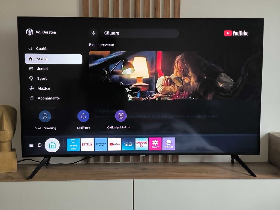 Televizor Samsung LED 55CU7092, 138 cm, Smart, 4K Ultra HD, Clasa A