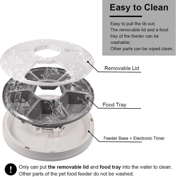 Автоматичена хранилка за дребни породи кучета или котки, 6 отделения