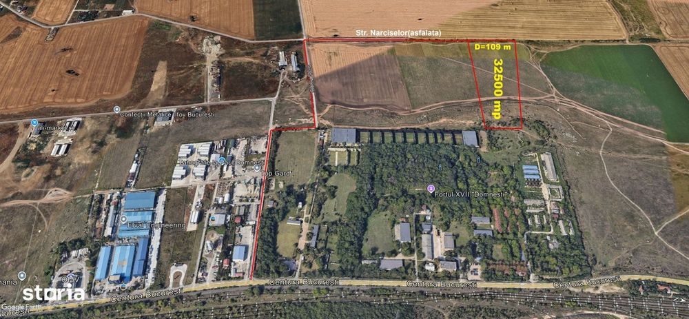 Domnesti – teren intravilan 32.500 mp, acces asfaltat