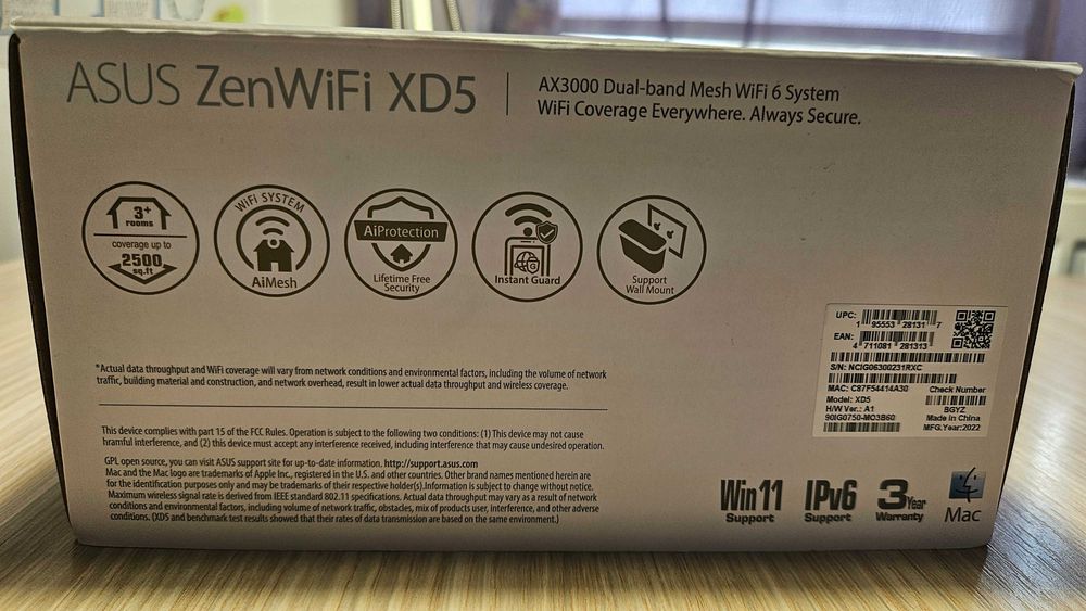ASUS ZenWiFi XD5 (W-1-PK) Dual-band (2,4 GHz / 5 GHz) Wi-Fi 6 (802.11ax) Alb aproape noua
