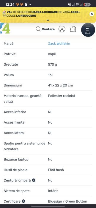 RucsacRucsac drumetie copii Jack Wolfskin Kids Explorer 16