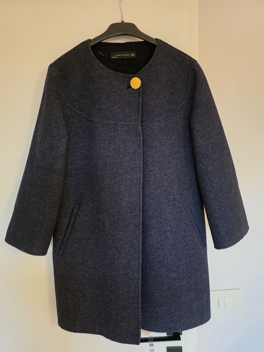 Palton Zara din stofa de lana, handmade, marime M