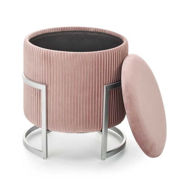 Розова табуретка с ракла за съхранение