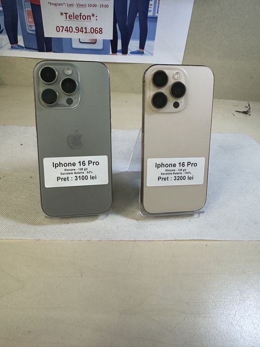 Iphone 16 pro / 128 gb / 100% baterie / garantie