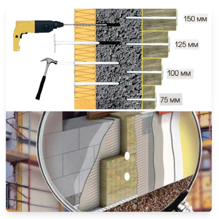 Дюбели фасадные для утеплителя с оцинкованным гвоздём | OBP.UZ