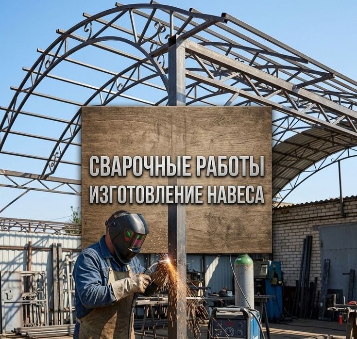 Услуги сварщика на выезд. Изготовление навес козырёк перила решотки