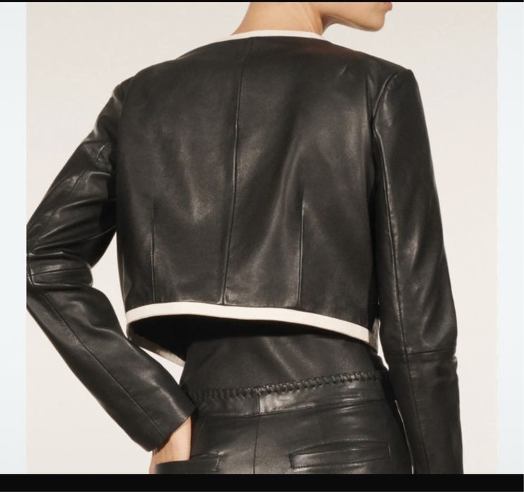 Geaca zara scurta piele 100%