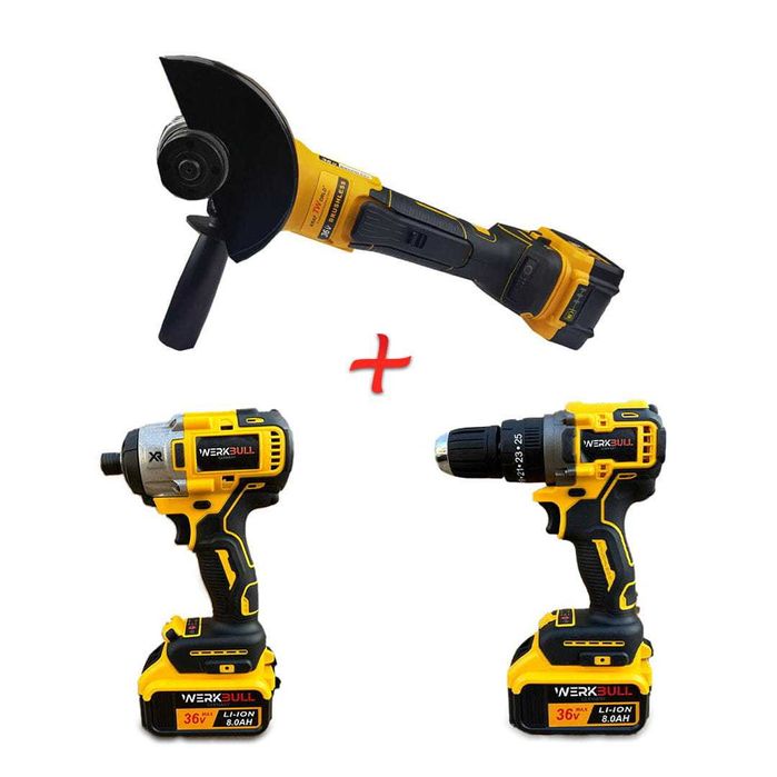 Акумулаторни Импакт и Винтоверт 36V 8A Акумулаторен Безчетков Ъглошлай