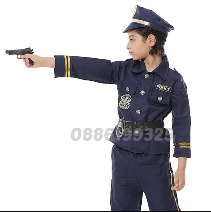 Детски полицейски костюм, костюм на Полицай за деца