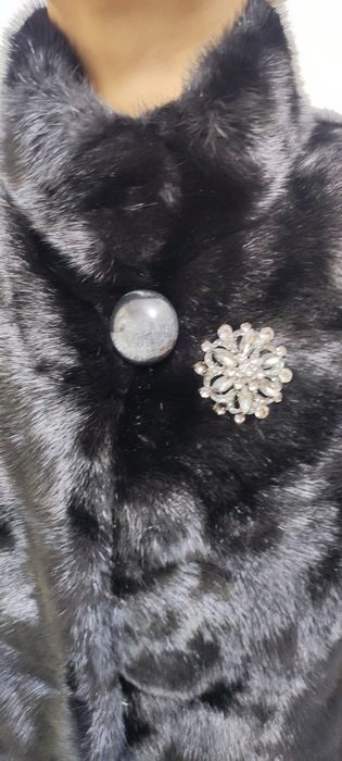 Норковая шуба черная