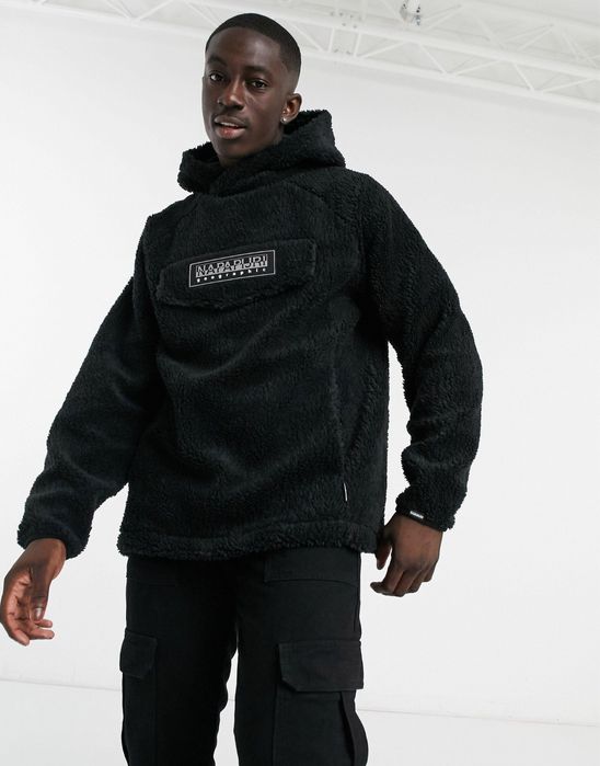 яке Napapijri Fleece Hoodie Patch Curly | Black