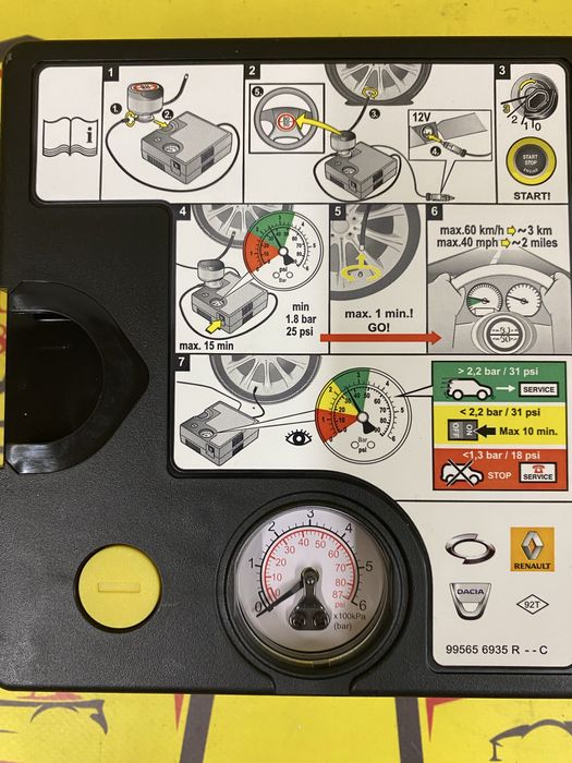 Compresor auto umflat roti original Renault Dacia 99565 6935