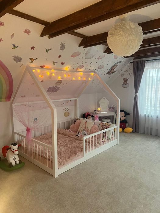 Pat Montessori copii din lemn masiv – la comandă | Livrare în toată ța