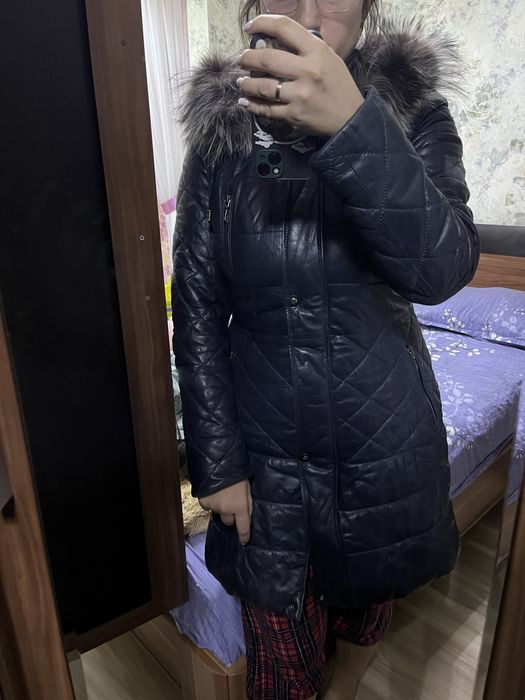 Утепленная кажаная куртка, р.44-46